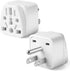 2 Pack US Travel Plug Adapter, Type B 3 Prong Grounded USA Wall Plug for EU, UK, AU, CN, JP, Asia, Italy, Brazil
