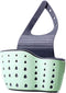 YYaaloa Sink Basket Strainers, Corner Sponge Caddy for Kitchen Sink Storage Holder (Style 2 - Sage Green and Gray)