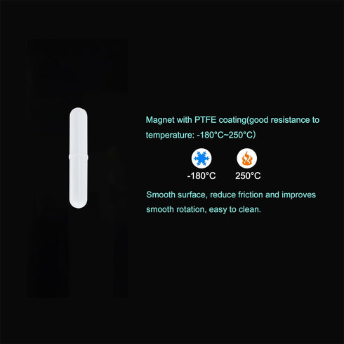 MECCANIXITY 60mm x 10mm Magnetic Stirrer Mixer Stir Bar Rod with Ring Shape PTFE Coating, White - 3Pcs