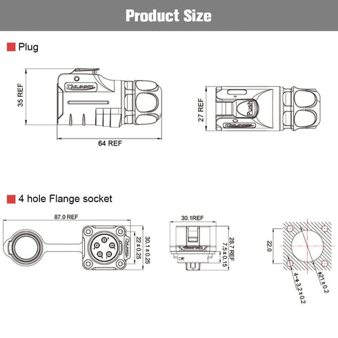 5 Pin Connector Waterproof Connectors, Aviation Wire Connector for Automotive, Power, Marine, Indoor/Outdoor Electrical