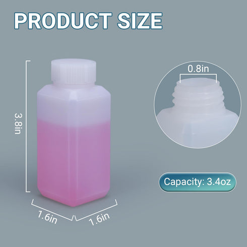 Plastic Container Lab Chemical Reagent Bottles 3.4oz Liquid Solid Storage Bottles Sample Storage Container Sealing Bottle with Cap for Food Storage (Translucent, 3.4oz, 10PACK) by UMETASS