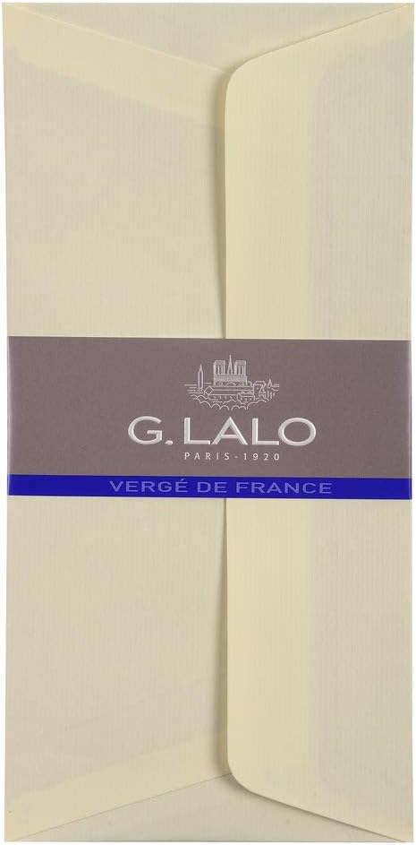 Lalo 46116L Pack of 25 DL Lined Self-Adhesive Envelopes, Ivory