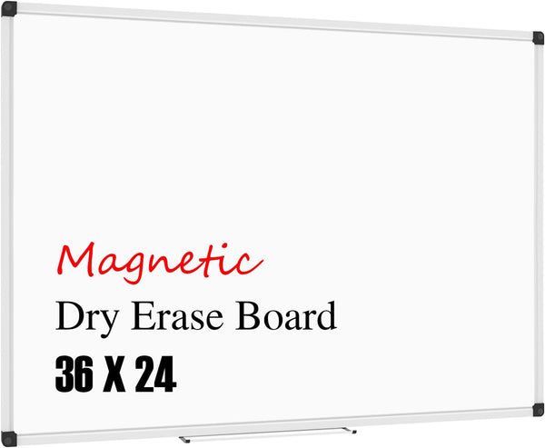 XBoard Magnetic Whiteboard 36 x 24 Inch, Dry Erase Board with Marker Tray for Home, School & Office