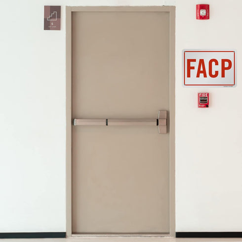 SmartSign S-9296-AL-10 "FACP" Sign | 7" x 10" Aluminum Red on White