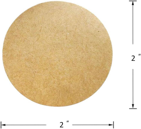 Hcode 2'' Natural Circle Price Stickers Kraft Paper Dots Labels, 500 Pieces Per Roll