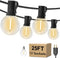 Outdoor String Lights 25FT, Waterproof Patio Lights with 12+1 G40 Shatterproof Bulbs,
