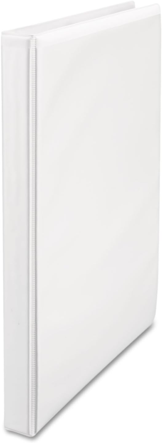Universal Round Ring Economy Vinyl View Binder, 1/2-Inch Capacity, White (UNV20952PP)