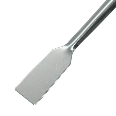 TIHOOD 10PCS 2 in 1 Stainless Steel Lab Spoon Spatula, Laboratory Sampling Mixing Spoon