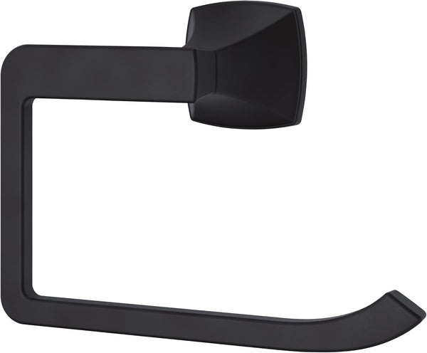 Pfister Venturi Towel Ring, Wall-Mounted Hand Towel Holder for Bathroom, Screw-In, Matte Black Finish, BRBVNC0B