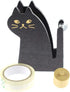 Cute Cat Tape Dispenser, Vintage Wooden Kitty Tape Cutter with 1 Roll Tape for Home Office, Students, Girls, Boys