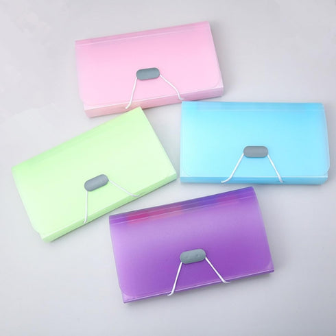 ESUPPORT 4 Pack Mini Accordion File Organizer, 13 Pockets Expanding File Folders for Storage of Invoice Cards, Coupons,