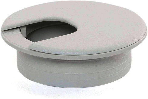 2pcs 2 Inch Desk Wire Cord Cable Grommets - Plastic Cover for Office PC Desk Cable Organizer (Grey-2Pcs)