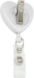 Thin Blue Line American Flag Heart Lanyard - Retractable Reel Badge ID Card Holder in White