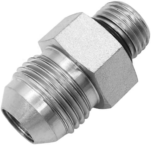 (2-PACK) 6400-08-06-O Hydraulic Hose Adapter Fitting 1/2" Male JIC 37° Flare × 3/8" Male O-Ring Boss