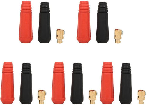 5Pcs Quick Plug, Welding Cable Joint Quick Connector Pair for 10-25 Square European Style Welding Machine