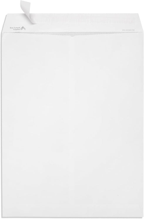 Blue Summit Catalog Envelopes | 10 x 13 Peel & Seal | White Wove with Center Seam | 100 Envelopes