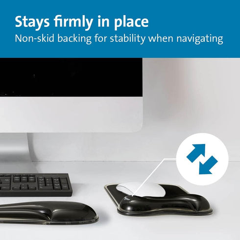 Kensington Duo Gel Mousepad with Wrist Rest, Ergonomic Non-Skid Gel Mouse Pad for Computer, 9.6" x 7.6" (Black)