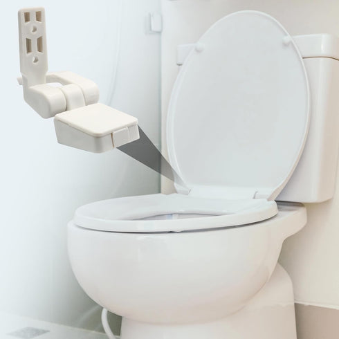 Luomorgo Set Replacement Toilet Seat Hinges - White Plastic with Bolts & Nuts