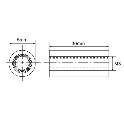 uxcell Round Aluminum Standoff Column Spacer M3x30mm for RC Airplane, FPV Quadcopter, CNC, Red, 10pcs