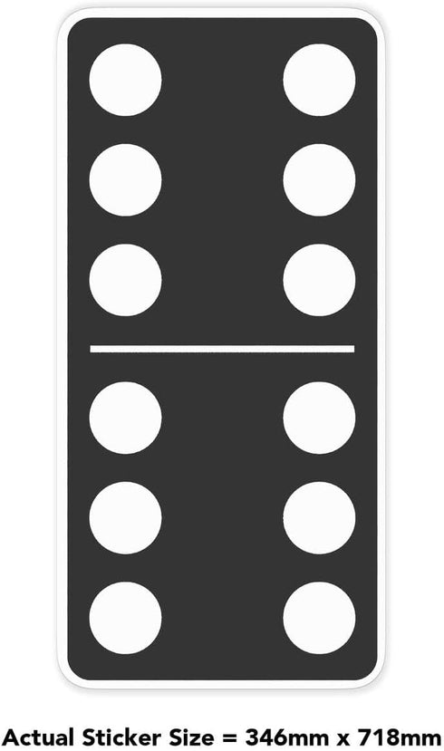Azeeda (720mm) (DW00182458) 'Domino Game Tile' White Premium Vinyl Decal Sticker Waterproof, Durable & Easy to Apply