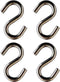 316 Marine Stainless Steel Heavy Duty S Hooks, 4 Pack for Hanging Plants, Hammock, Swing - 2.5 Inches Long