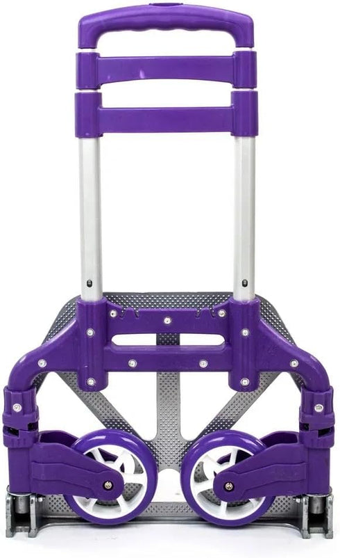 Portable Folding Hand Truck Dolly Cart, Purple Aluminum Alloy Luggage Trolley, 165
