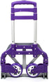 Portable Folding Hand Truck Dolly Cart, Purple Aluminum Alloy Luggage Trolley, 165
