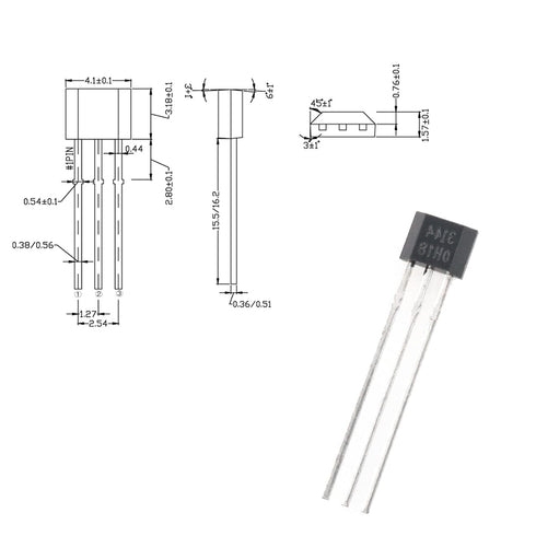 CHENJIN A3144 10PCS 3144E 3 OH3144 Hall-Effect Switch Terminal Sensitive Hall Effect Detector Switchs Sensor Transistor