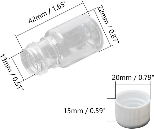 Othmro 100Pcs 5ml Plastic Bottles Lab Cylindrical Chemical Reagent Bottle Wide Mouth Laboratory Reagent Polyethylene Bottle Sample Sealing Liquid Storage Container for Food Store Transparent by Othmro