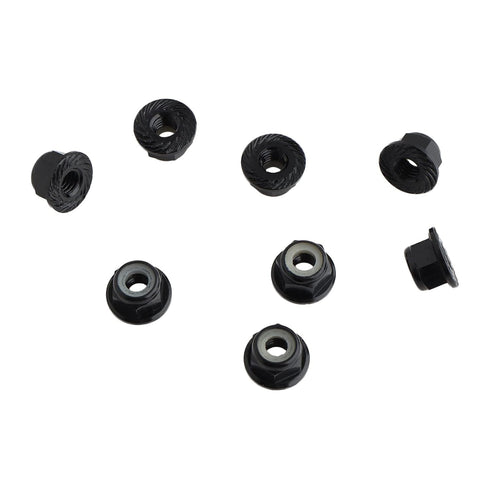 8PCS Flange M4 Lock Nuts, Serrated Nylon Self-Tightening Aluminum M4 Wheel Hardware for Axial HPI TLR ECX RC Car