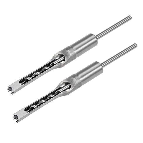uxcell Square Hole Drill Bit, 3/8" High-Carbon Steel for Woodworking, 2 Pcs