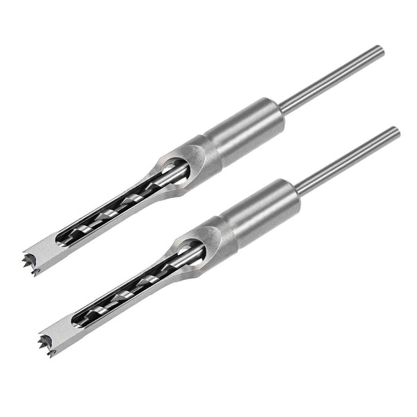 uxcell Square Hole Drill Bit, 3/8" High-Carbon Steel for Woodworking, 2 Pcs