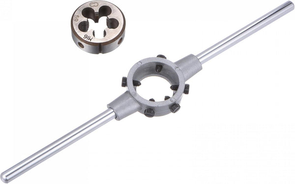 uxcell Die Stock Handle Wrench Set, Adjustable Wrench Hand Tool, M16 x 2 Threading Round Die, 38mm Holder