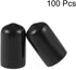 uxcell 100pcs Rubber End Caps - 10mm ID Vinyl Round Tube Bolt Cap Cover Screw Thread Protectors in Black