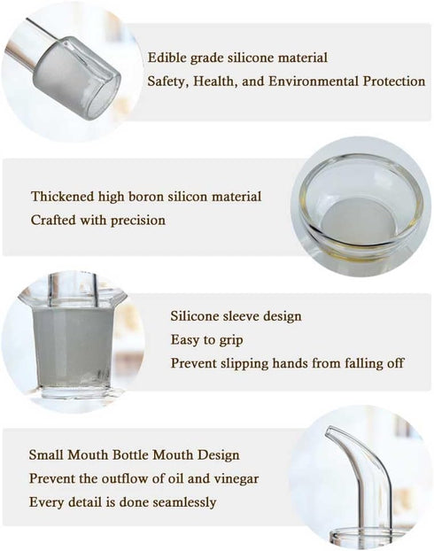 LumaGrove 400ML 850ML(850ML) Oil and Vinegar Dispenser Glass, Non-Drip High Borosilicate Glass Olive Oil and Vinegar