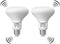 LUXON 9W BR30 Radar Motion Sensor Light Bulbs, Dusk to Dawn 90W Equivalent, Indoor Outdoor Auto On/Off E26 Base