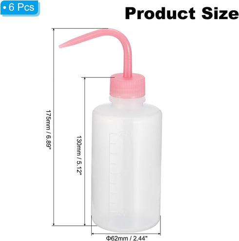 PATIKIL 250ml Wash Bottle, 6pcs Plastic Squeeze Bottle Narrow Mouth Bottle Watering Tools Foam Bottle for Green Soap Cleaning Washing Irrigation, Pink Clear by PATIKIL