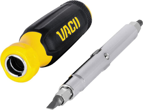 VACO VAC1110 11-in-1 Multi-Bit Screwdriver Set, 8 Phillips, Slotted, Square, Torx Tips, 3 Nut Driver Sizes, Comfort Grip