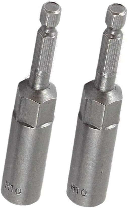 RUIAN 10mm Hex Magnetic Power Socket Set, 1/4 inch Drill Bit Nuts Driver Adapter (2-Piece)