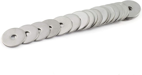 20pcs M6 304 Stainless Steel Flat Washer Adjustment Hardware Fitting Accessories for Bolts & Screws