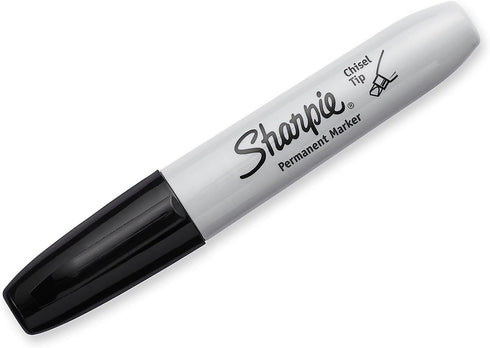 Sanford 38201 5.3mm Dozen Sharpie Permanent Marker Chisel Tip Black
