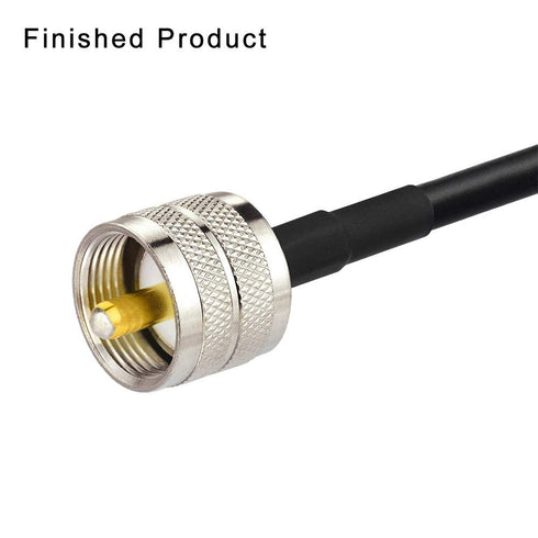wlaniot PL259 + SO239 Crimp Connectors Kit for RG58 RG142 RG400 LMR195 Coaxial Jumper Cable