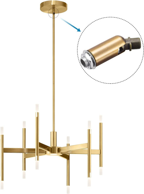 180 M10 Pack 2 MECCANIXITY Sloped Ceiling Adapter Degree Swivel Thread, for Chandelier Ceiling Pendant Light, Gold