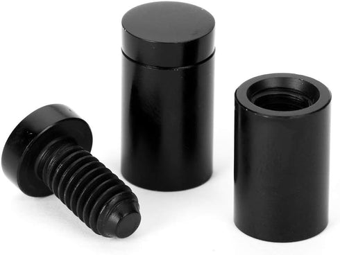 Sign Standoff 1/2" x 3/4", Black Aluminum Sign Standoff Screw for Acrylic, Glass, PVC, Pack of 4