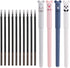 RIANCY 0.4mm Erasable Gel Pens 12 Pack Cute Cartoon Animal Rollerball Refillable Pens for Adult Writing Kids