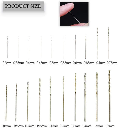 Pin Vise Hand Drill with 20 PCS Micro Twist Drill Bits Set, Manual Drill Bits for Jewelry Making and Hobby