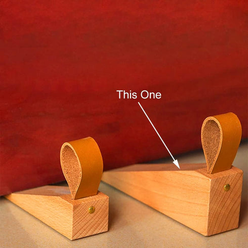 Wood Door Stopper, Solid Wooden Non-Slip Door Wedge, Sturdy Door Stopper Fit for Door Bottom Seam (0.2" - 1.3")