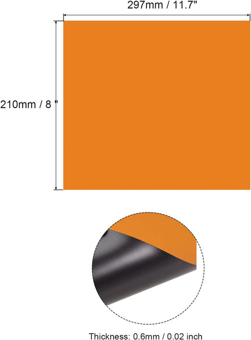 Dry Erase Magnetic Sheet Magnetic Board -11.7 Inch x 8 Inch/Orange/5 Pack by Rebower