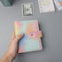 Pink PU Leather Budget Binder Cover, A7 6-Ring Money Organizer, Refillable Loose Leaf Notebook
