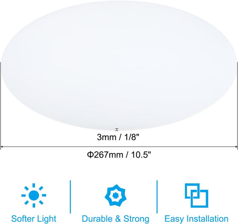 10.5" PATIKIL Lampshade Diffuser, Diameter Round Diffuser for Drum Lampshades Pendants Light, DIY Light Shield, Frosted